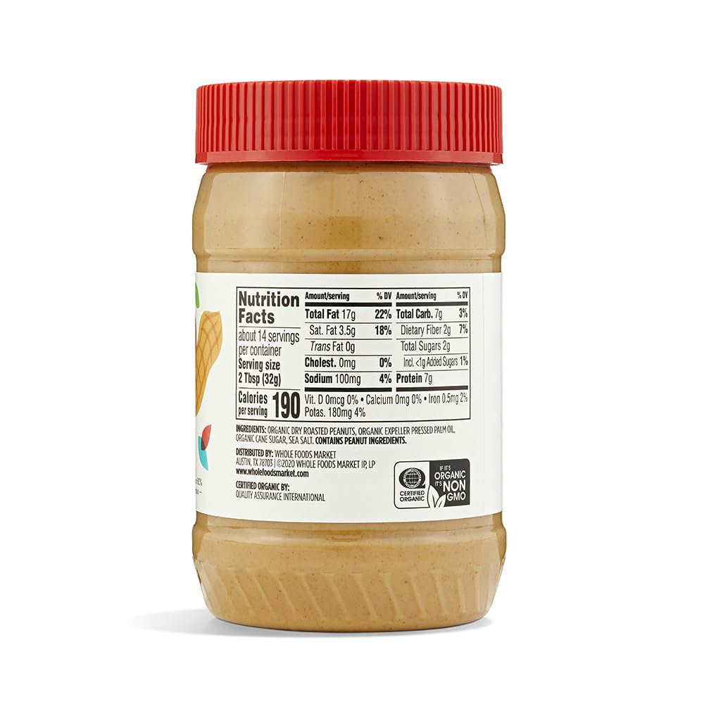 Organic Creamy Peanut Butter Spread No Stir 16 Oz 365 By Whole Foods Market