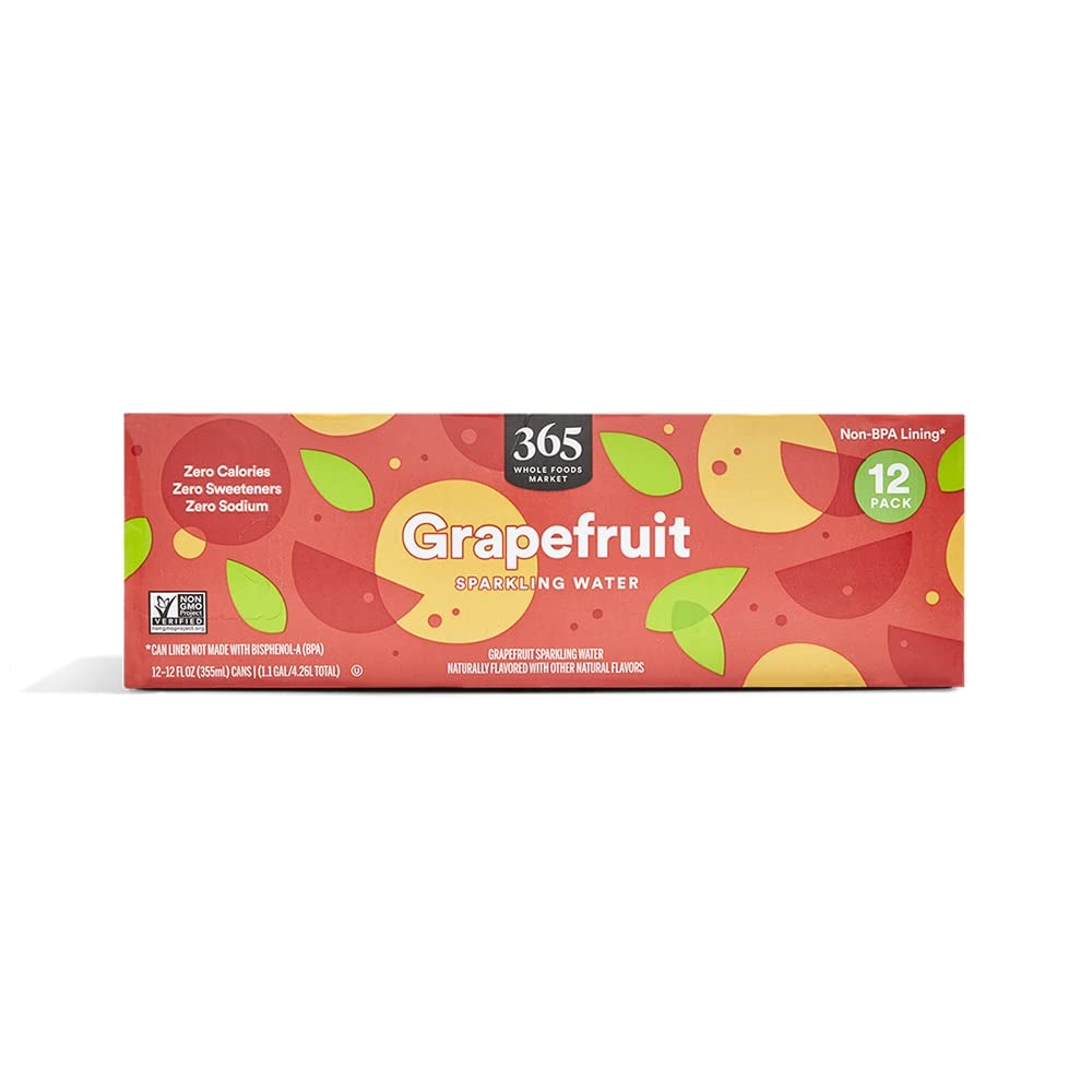 Grapefruit Sparkling Water 12 Fl Oz 365 By Whole Foods Market