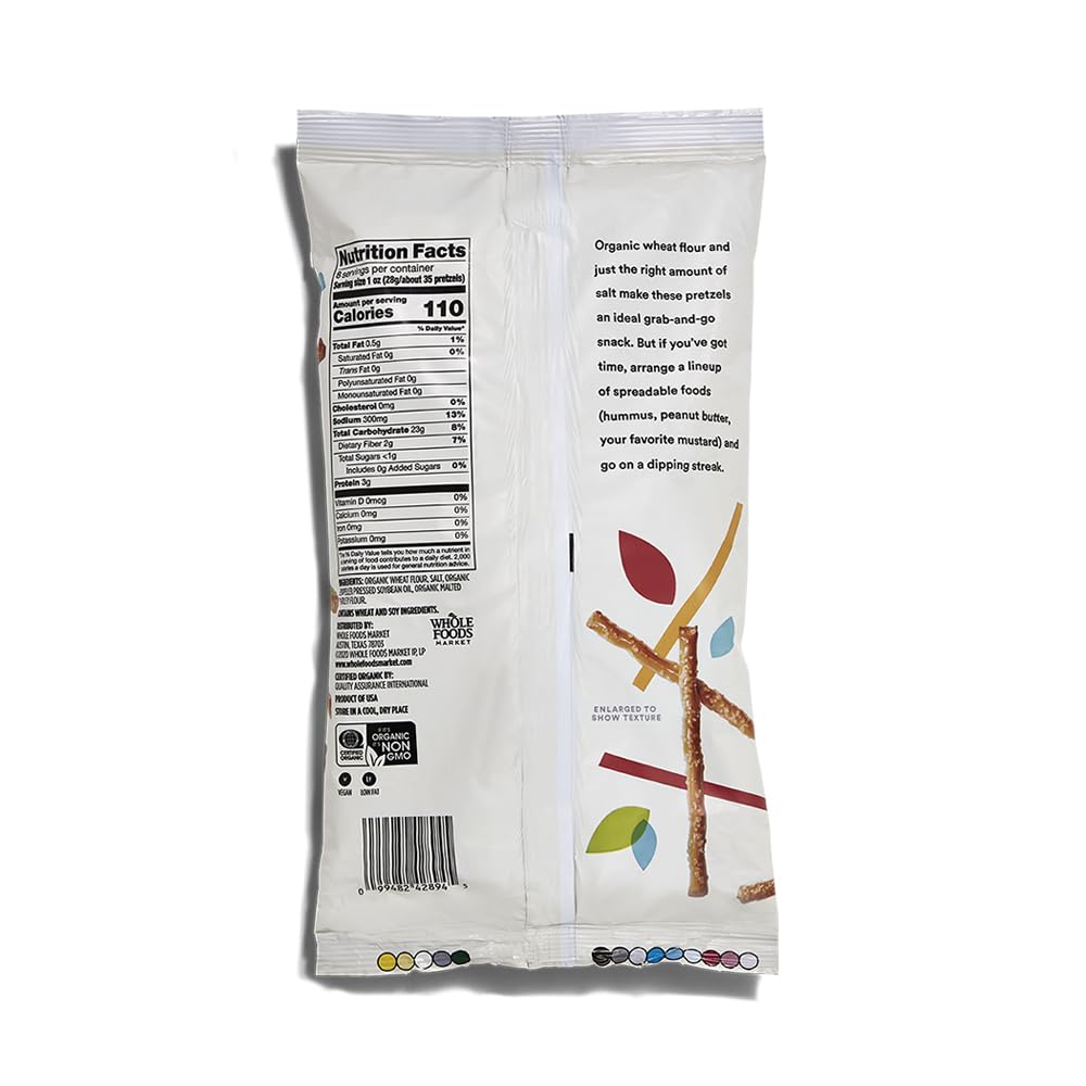Organic Mini Pretzel Sticks 8 Oz 1 Count 365 By Whole Foods Market