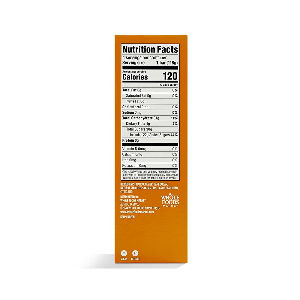 Mango Fruit Bars 4 Fl Oz 4 Count 365 By Whole Foods Market