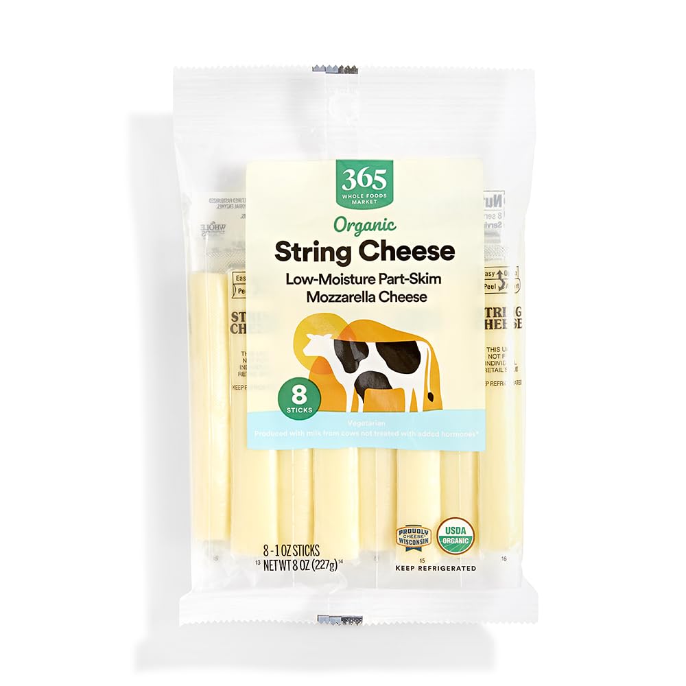 Organic Mozzarella String Cheese 8 Oz 1 Count 365 By Whole Foods Market