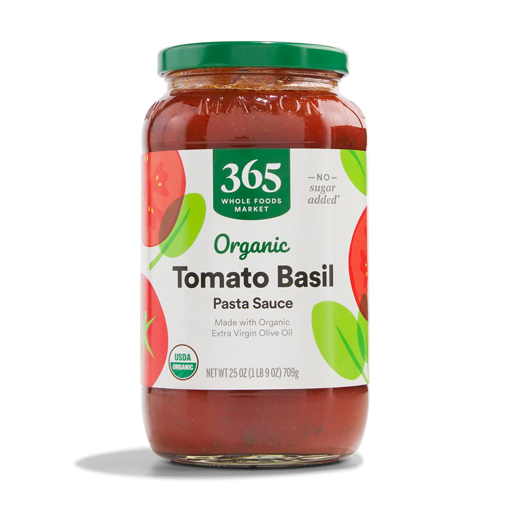 Organic Tomato Basil Pasta Sauce 25 Oz 1 Count 365 By Whole Foods Market