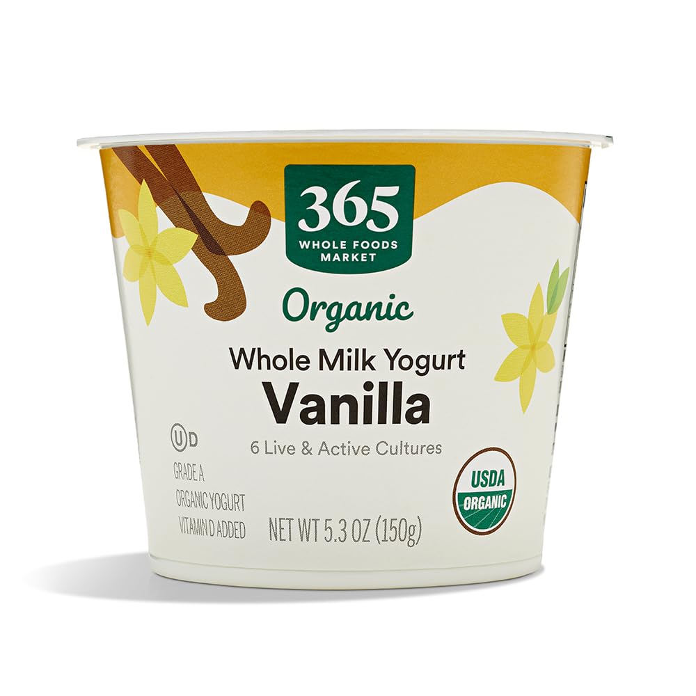 Organic Vanilla Whole Milk Yogurt 5.3 Oz 365 By Whole Foods Market