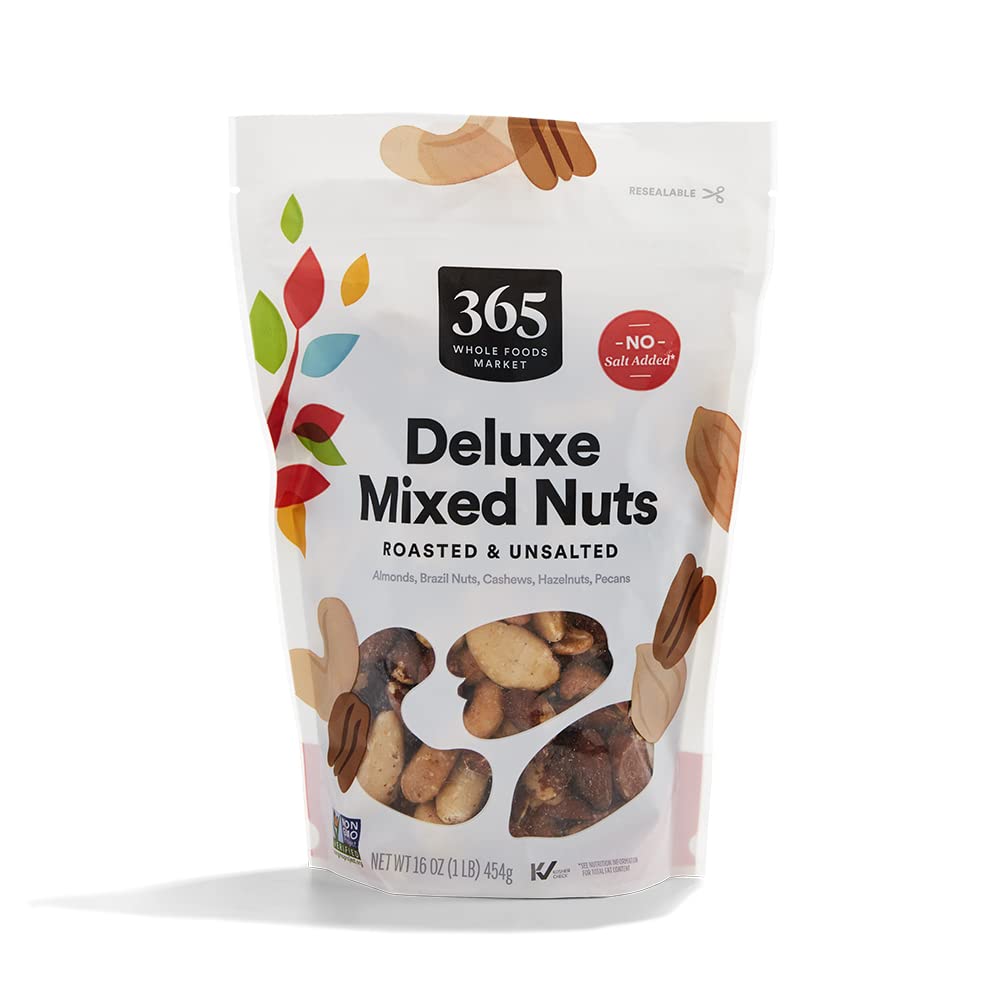 Unsalted Deluxe Mixed Nuts 16 Oz 365 By Whole Foods Market