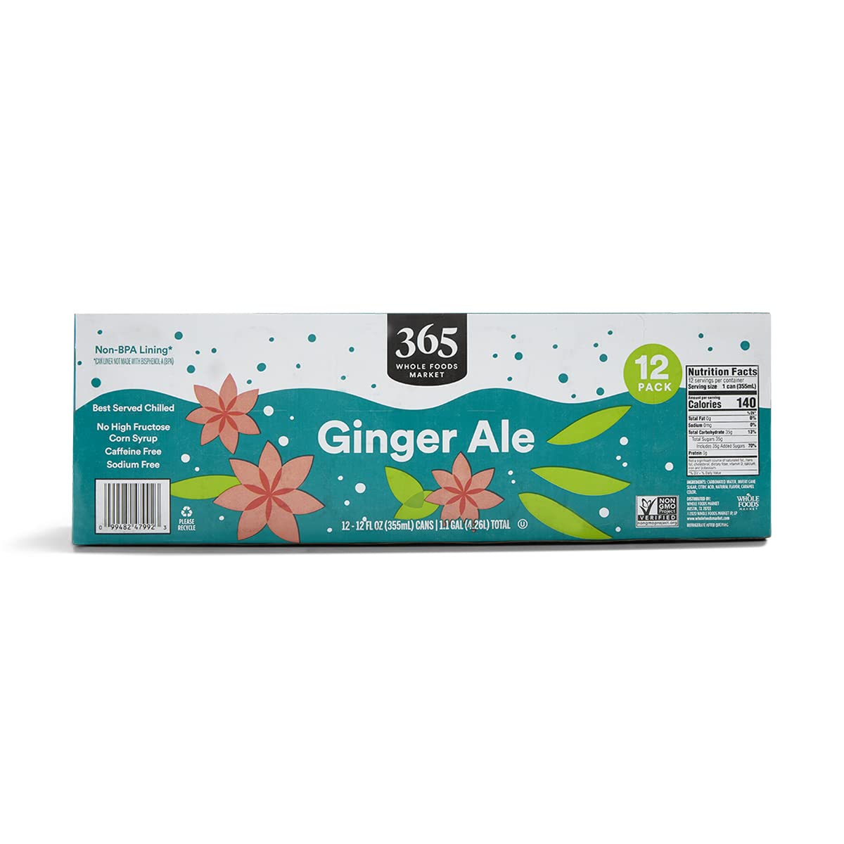 Ginger Ale Cans 12 Fl Oz 12 Pack 365 By Whole Foods Market