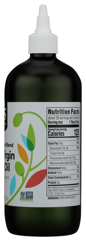 Chef's Bottle Blend Mediterranean Extra Virgin Olive Oil 16.9 Fl Oz 365 By Whole Foods Market