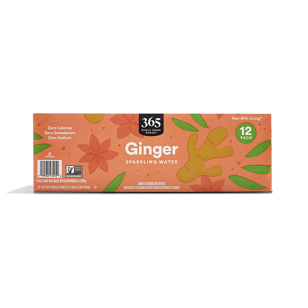 Sparkling Ginger Water 12 Fl Oz 12 Pack 365 By Whole Foods Market