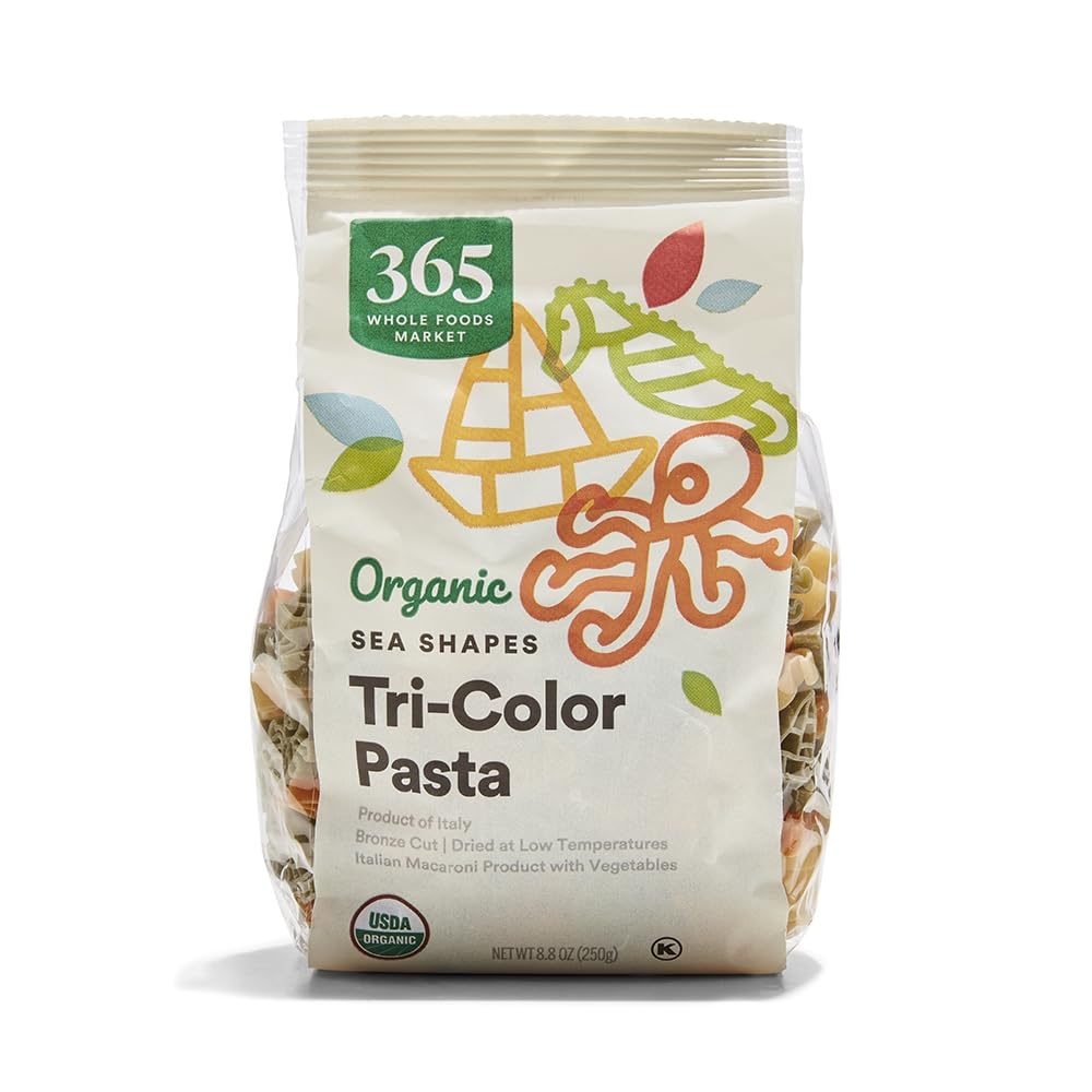 Organic Tri-Color Sea Shapes Pasta 8.8 Oz 365 By Whole Foods Market