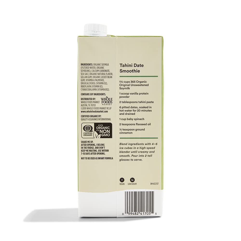 Organic Unsweetened Soy Beverage 32 Fl Oz 365 By Whole Foods Market