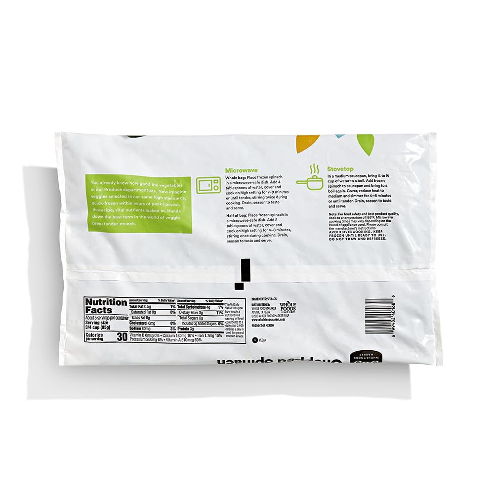 Chopped Spinach 16 Oz Frozen 365 By Whole Foods Market