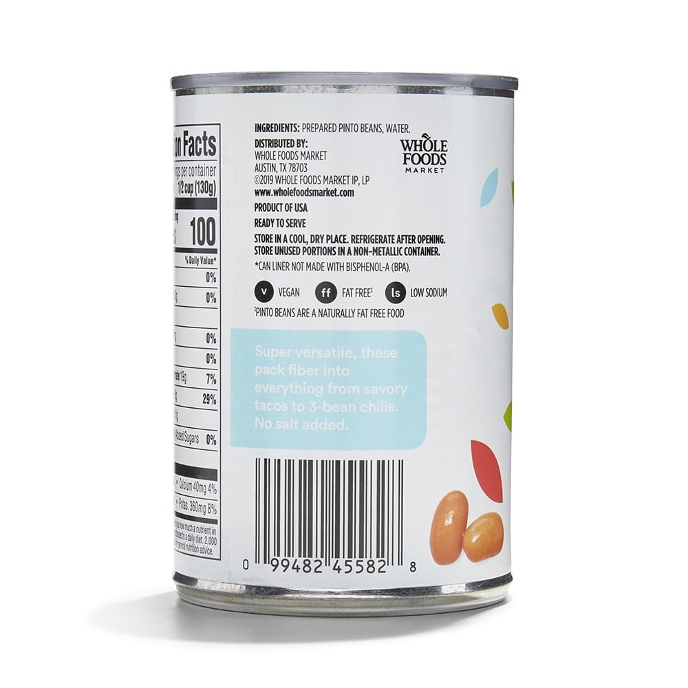 Pinto Beans No Salt Added 15.5 Oz 365 By Whole Foods Market