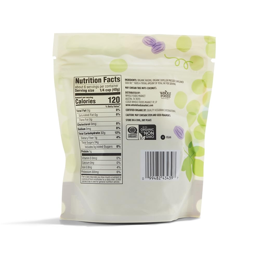 Organic Thompson Raisins 8 Oz 365 By Whole Foods Market