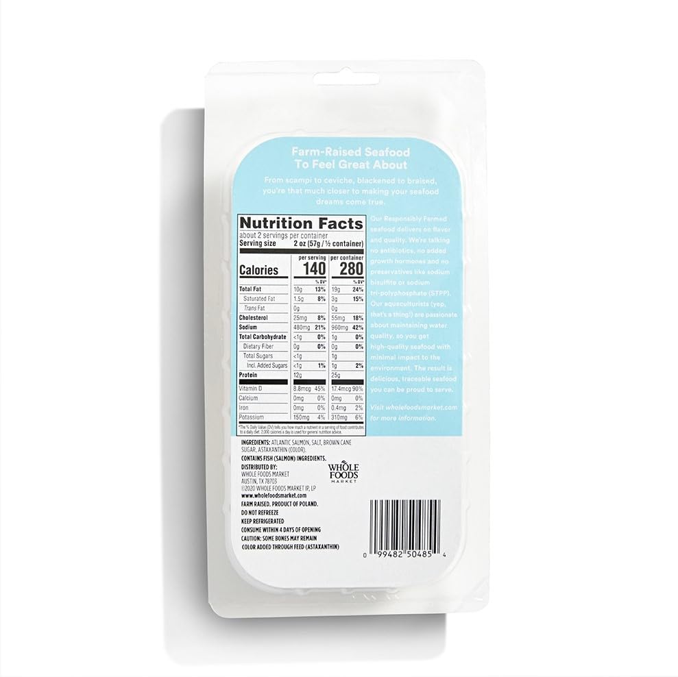Hot Smoked Atlantic Salmon 4 Oz 365 By Whole Foods Market