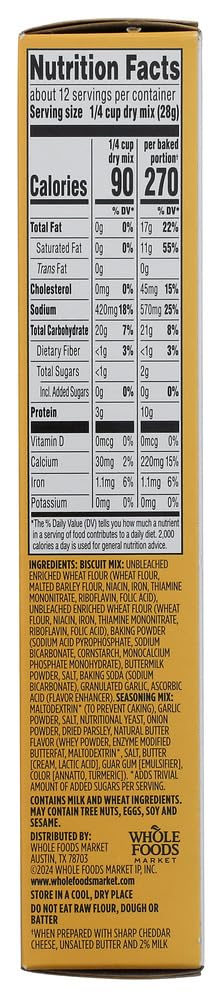 Cheddar And Herb Biscuit Mix 12 Oz 365 By Whole Foods Market