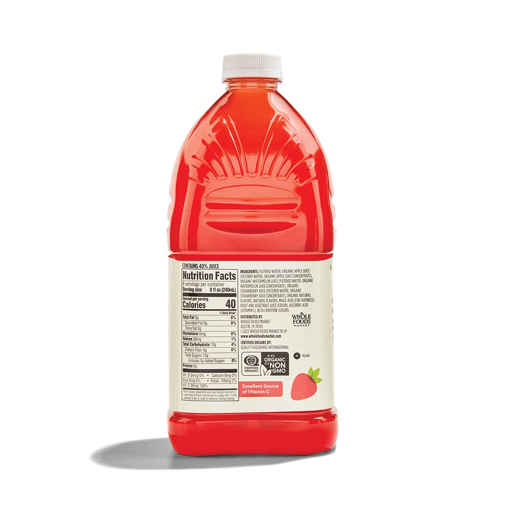 Organic Reduced Sugar Watermelon Strawberry Juice 64 Fl Oz 365 By Whole Foods Market