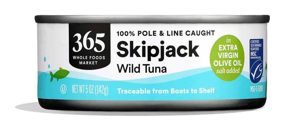 Skipjack Tuna in Extra Virgin Olive Oil Salt Added 5 Oz 365 By Whole Foods Market