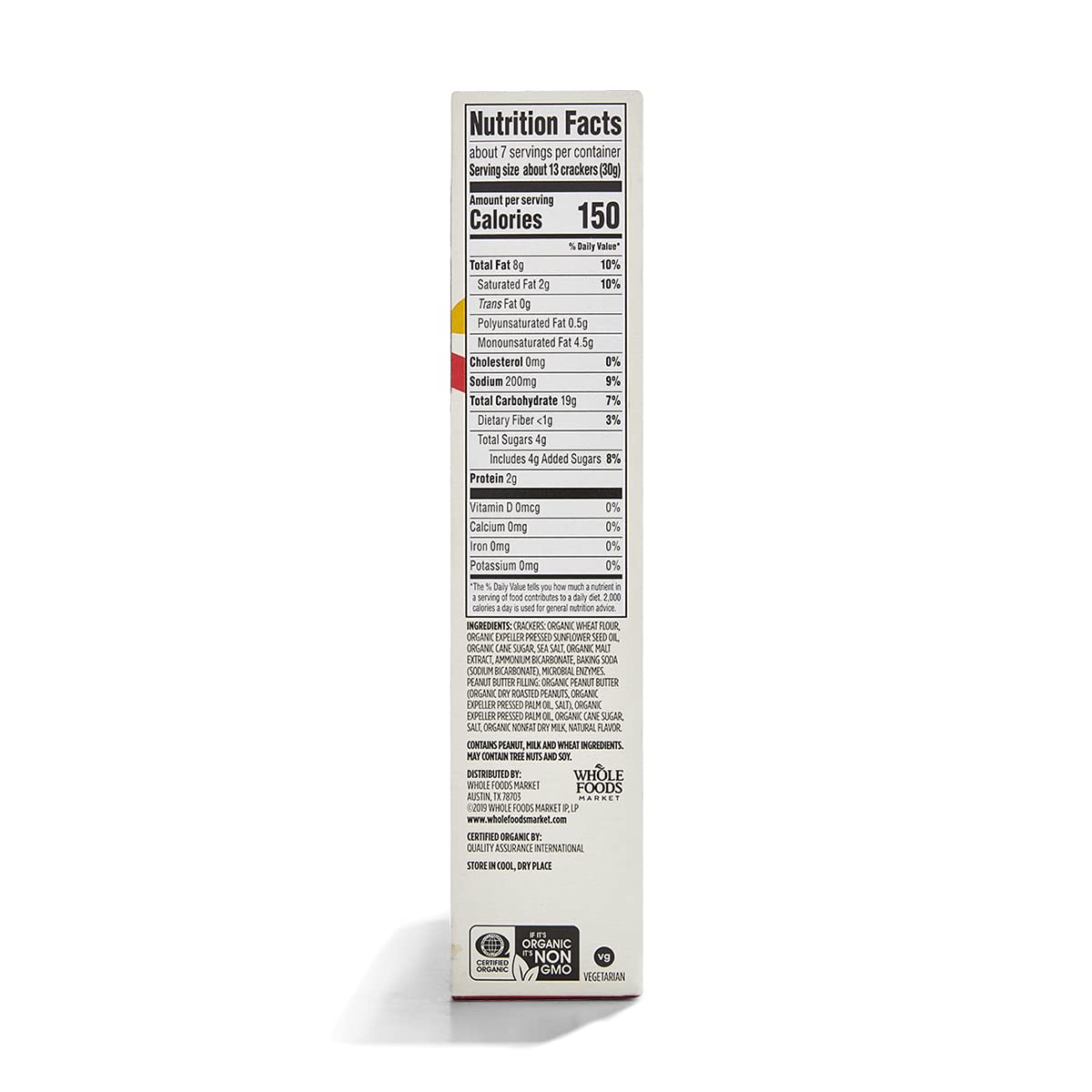 Organic Peanut Butter Mini Sandwich Crackers 7.5 Oz 365 By Whole Foods Market