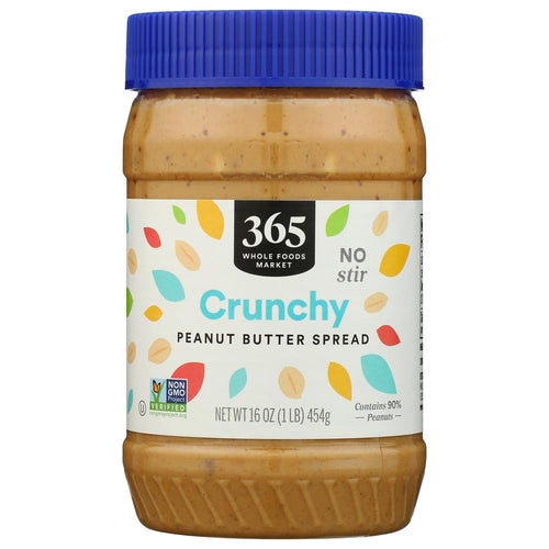 Crunchy Peanut Butter Spread No Stir 16 Oz 365 By Whole Foods Market
