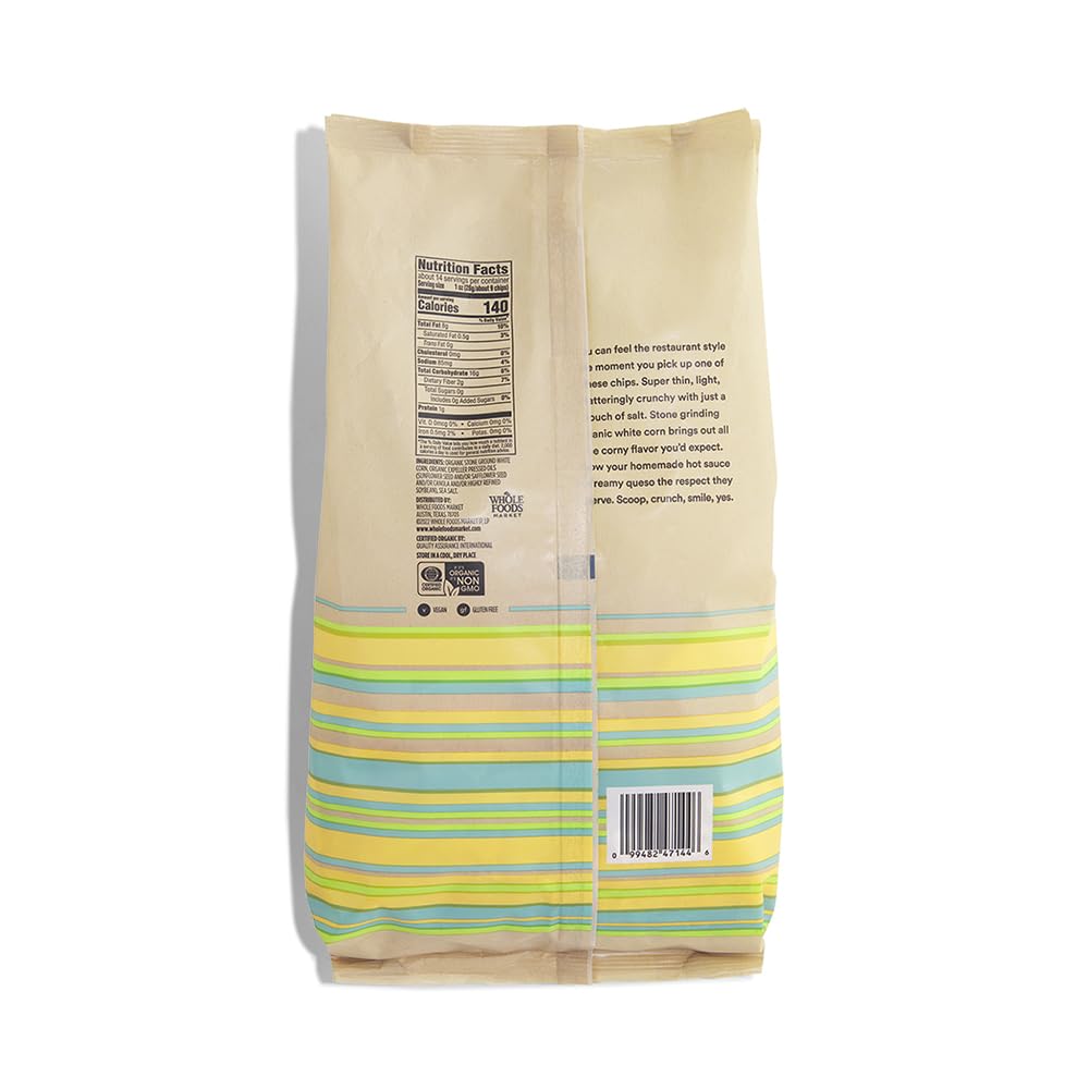 Organic Restaurant Style White Corn Tortilla Chips 14 Oz 365 By Whole Foods Market