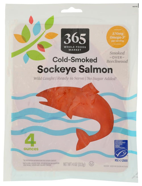 Cold Smoked Sockeye Salmon 4 Oz 365 By Whole Foods Market