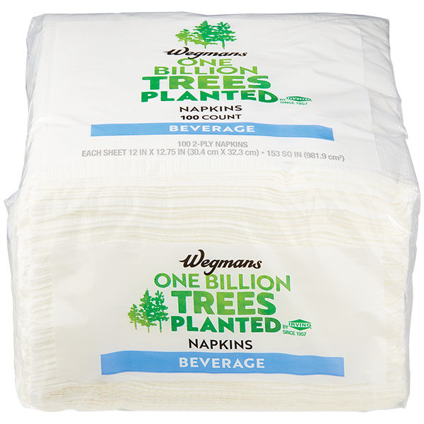 Wegmans Beverage Napkins 100 Count 2-Ply