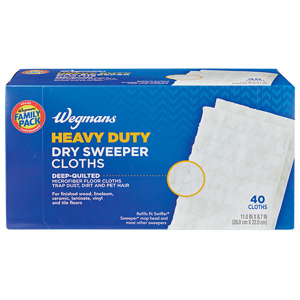 Wegmans Heavy Duty Dry Sweeper Cloths 40 Count Family Pack