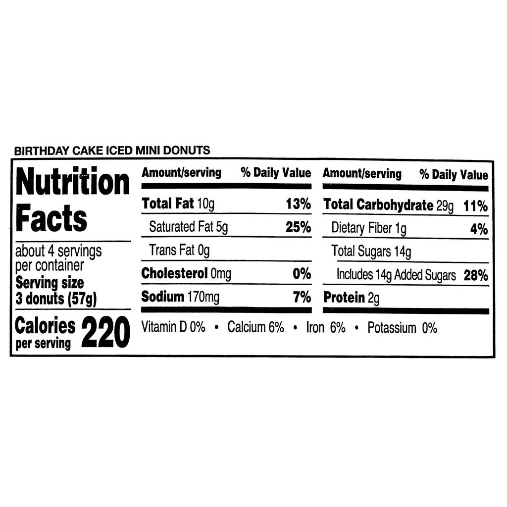 Birthday Cake Iced Mini Donuts 8 Oz 12 Count Freshness Guaranteed