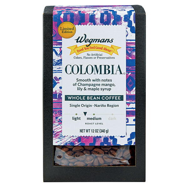 Wegmans Colombia Whole Bean Coffee Super Premium 12 Oz