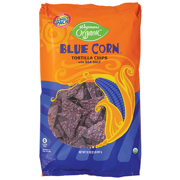 Wegmans Organic Blue Corn Tortilla Chips with Sea Salt 16 Oz
