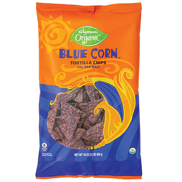 Wegmans Organic Blue Corn Tortilla Chips with Sea Salt 16 Oz