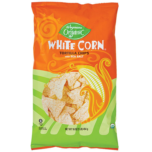 Wegmans Organic White Corn Tortilla Chips with Sea Salt 16 Oz
