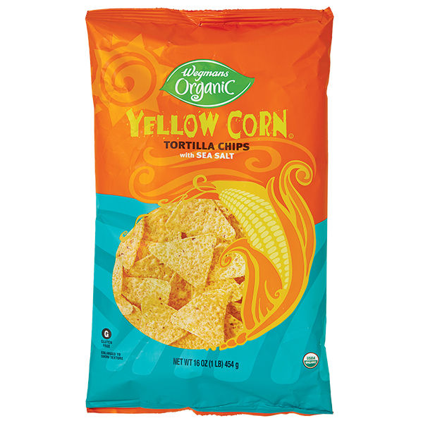 Wegmans Organic Yellow Corn Tortilla Chips with Sea Salt 16 Oz