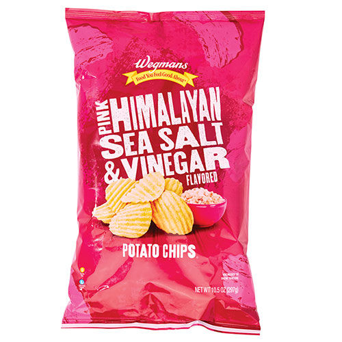 Wegmans Pink Himalayan Sea Salt & Vinegar Flavored Potato Chips 10.5 Oz