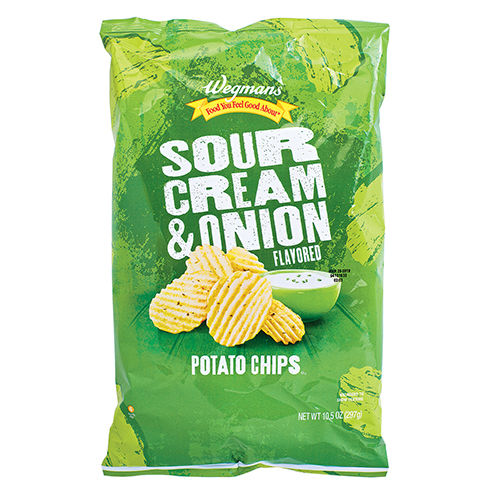 Wegmans Sour Cream & Onion Flavored Potato Chips 10.5 Oz