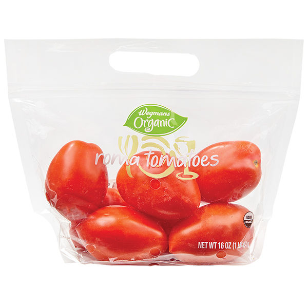 Wegmans Organic Roma Tomatoes 16 Oz