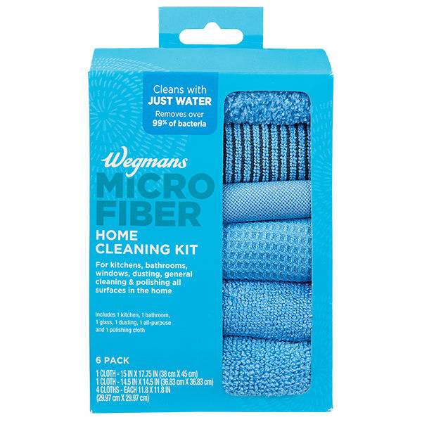 Wegmans Micro Fiber Home Cleaning Kit Cloths 6 Ct