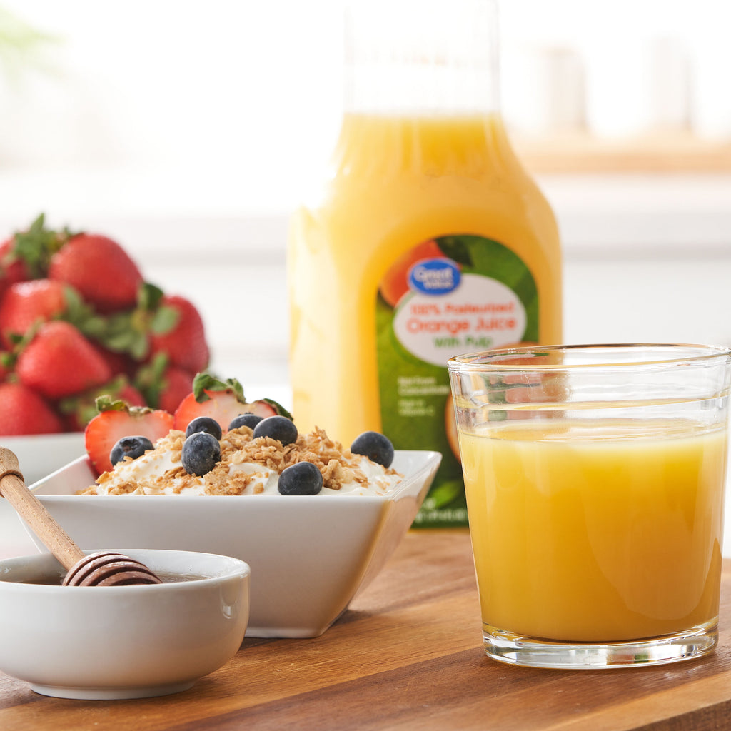 Great Value 100% Pasteurized Orange Juice With Pulp 52 fl oz