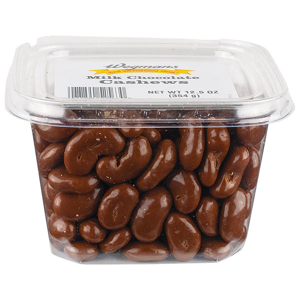 Wegmans Milk Chocolate Cashews Tub 12.5 Oz