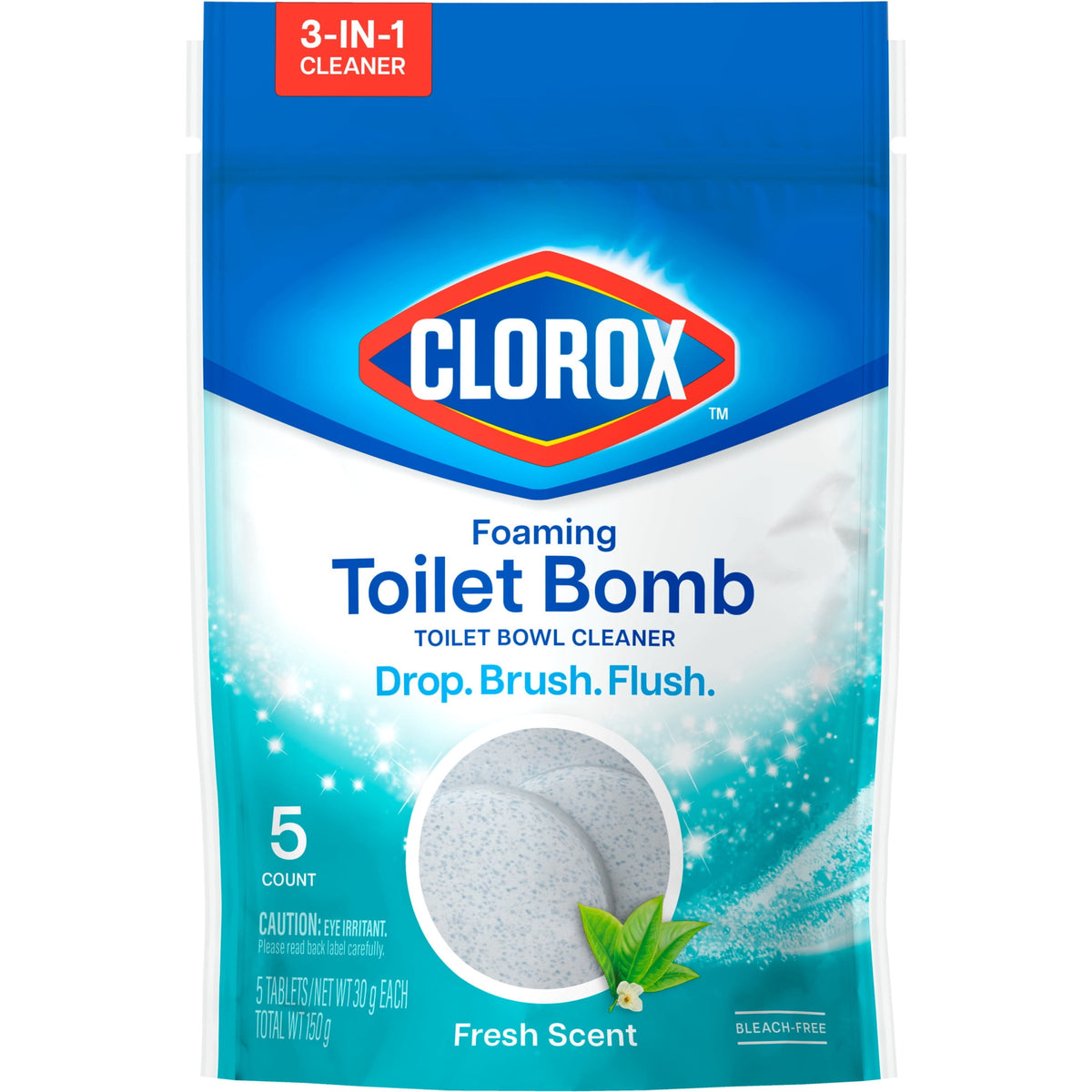 Clorox Foaming Toilet Bomb Bleach Free Fresh Scent 5 Count