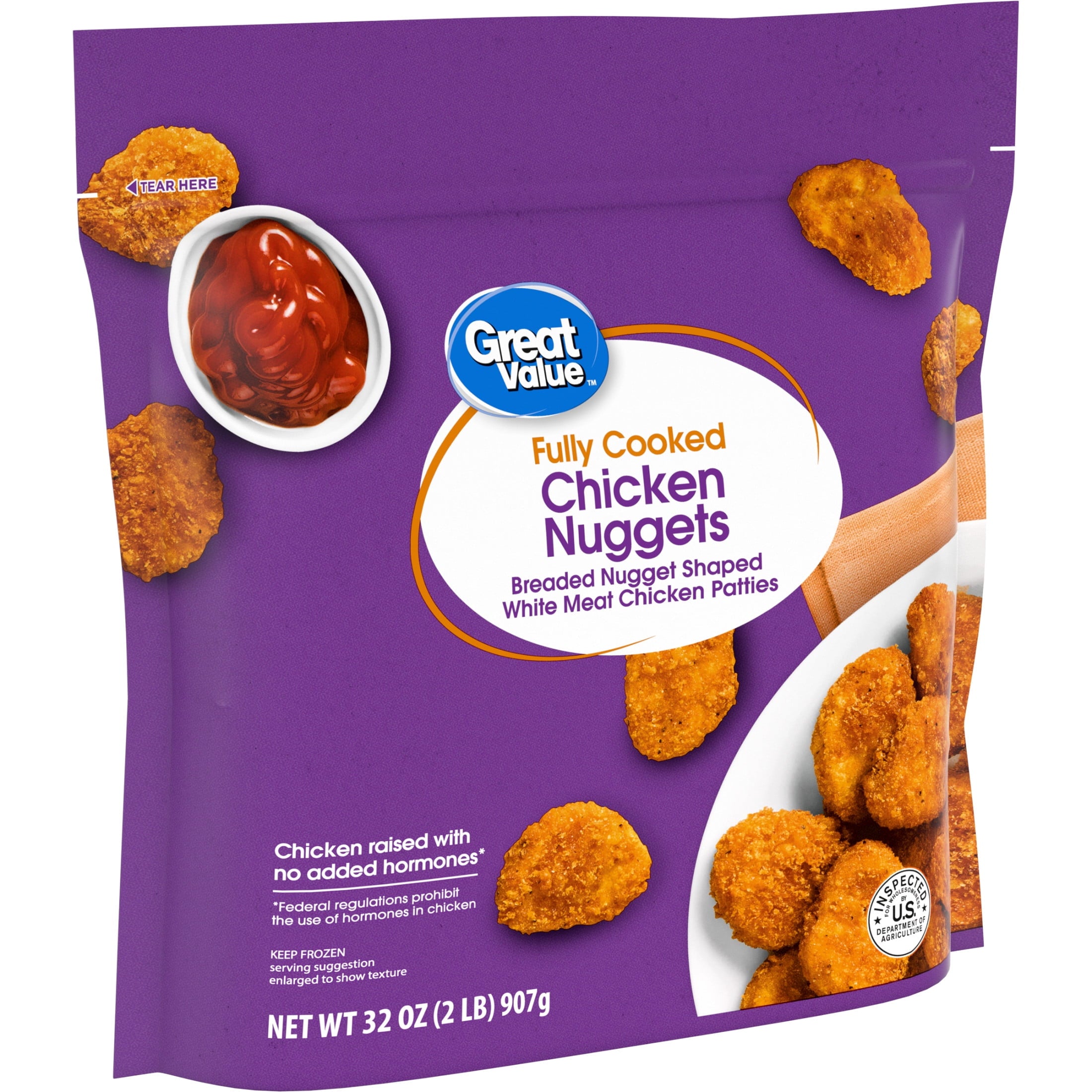 Great Value Fully Cooked Chicken Nuggets 32 Oz Frozen 8 Count