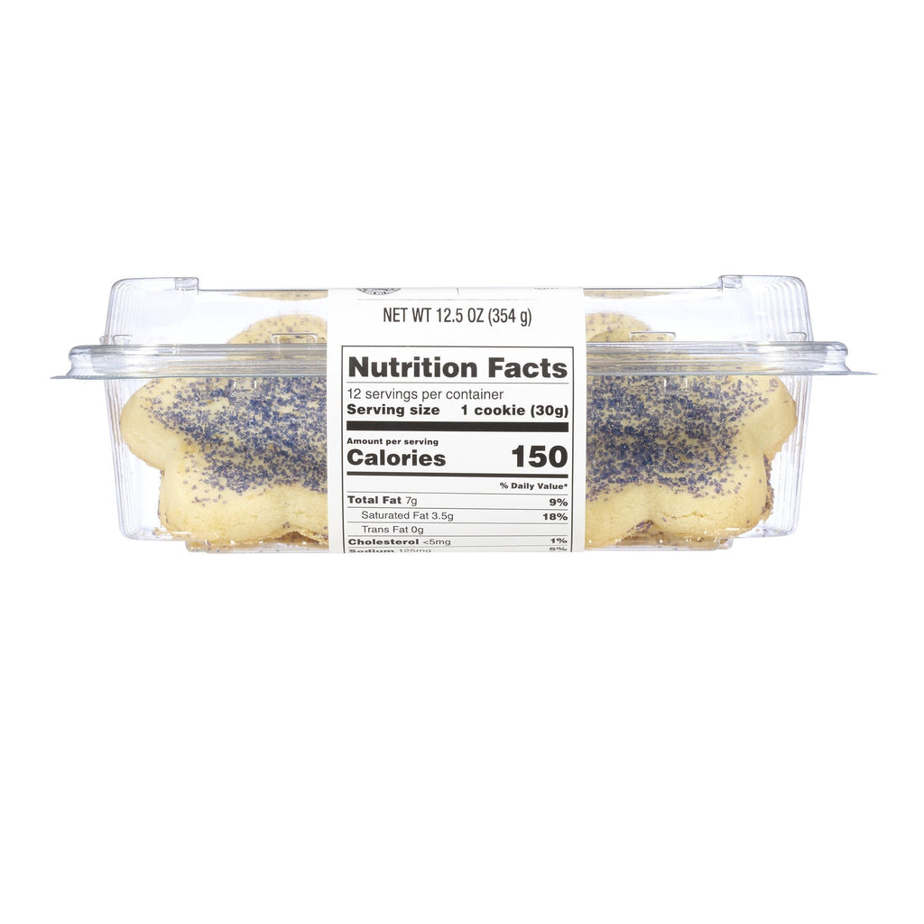 Star Shaped Sugar Cookies with Blue Sugar 12.5 Oz 12 Count Freshness Guaranteed