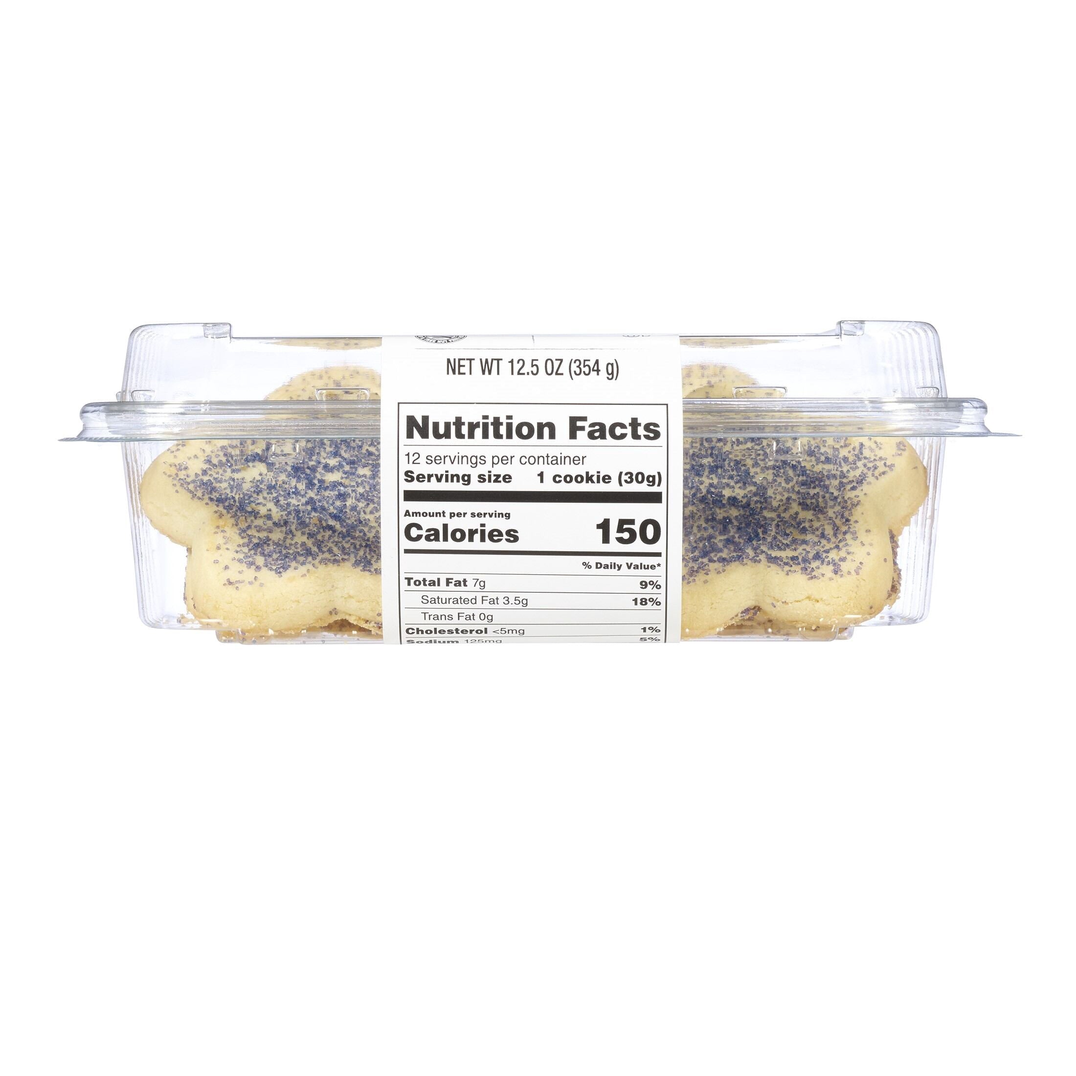 Star Shaped Sugar Cookies with Blue Sugar 12.5 Oz 12 Count Freshness Guaranteed