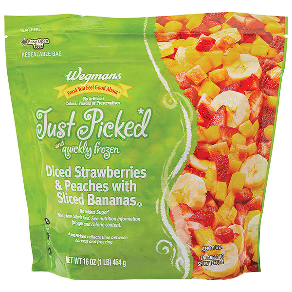 Wegmans Frozen Diced Strawberries & Peaches with Sliced Bananas 16 oz
