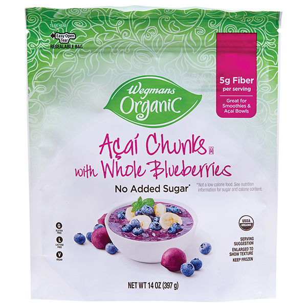 Wegmans Organic Frozen Acai Chunks with Whole Blueberries 14 oz