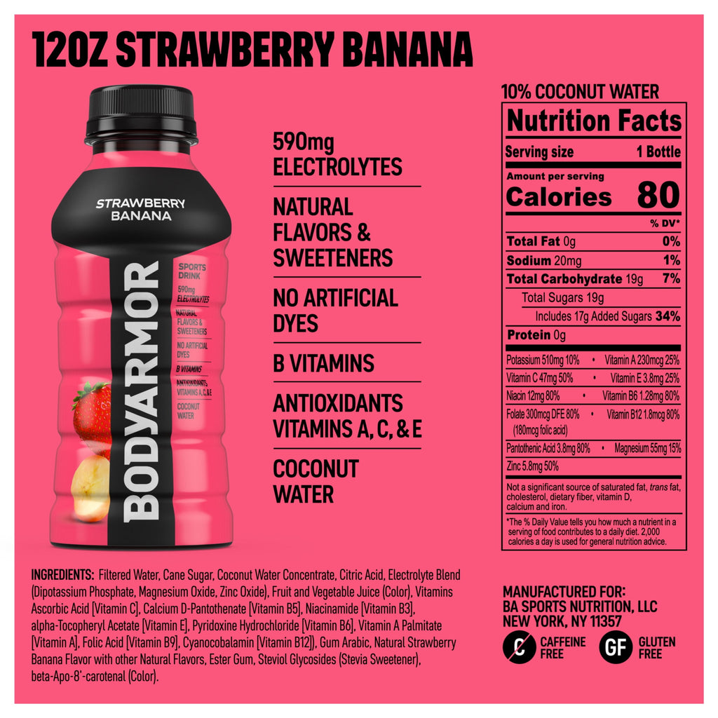 BODYARMOR Strawberry Banana Sports Drink 12 fl oz 8 Count