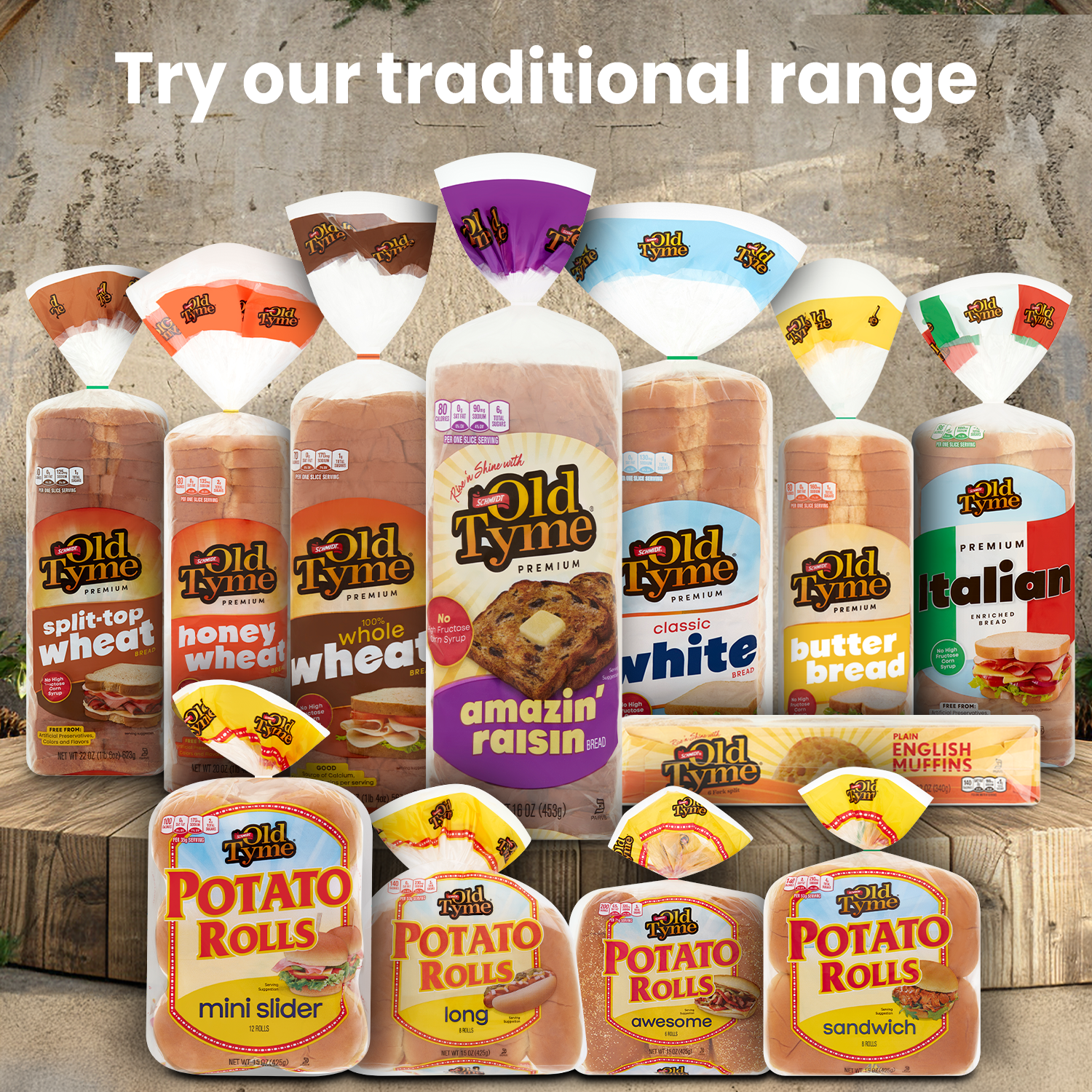 Old Tyme Soft & Fluffy Potato Long Rolls 8 Count