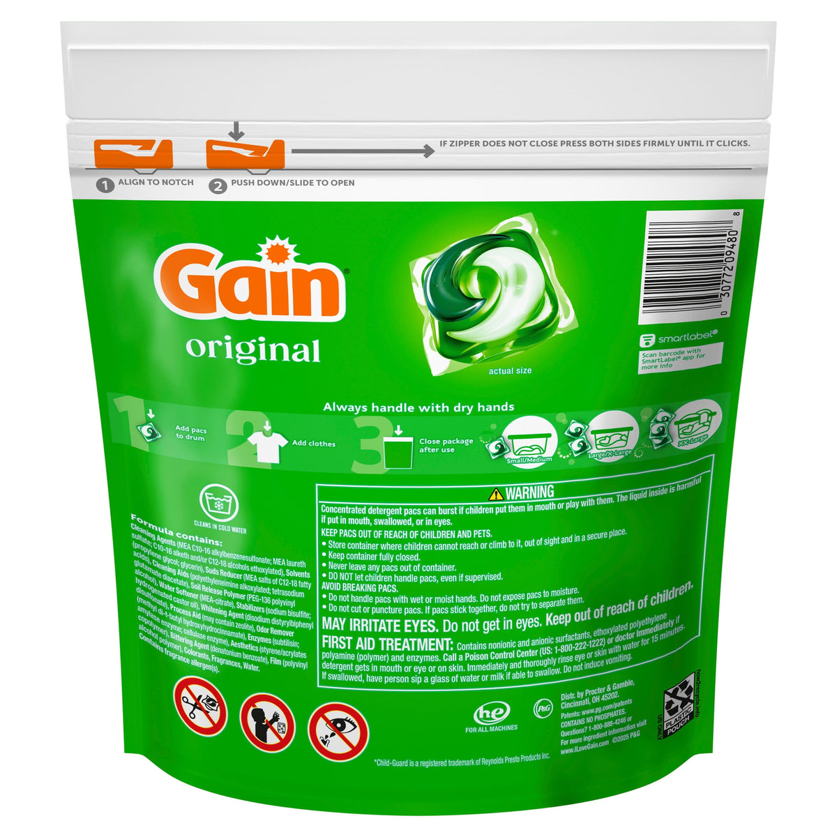 Gain Flings 4-in-1 Oxi Boost Febreze Laundry Detergent Pacs Original Scent 31 Count