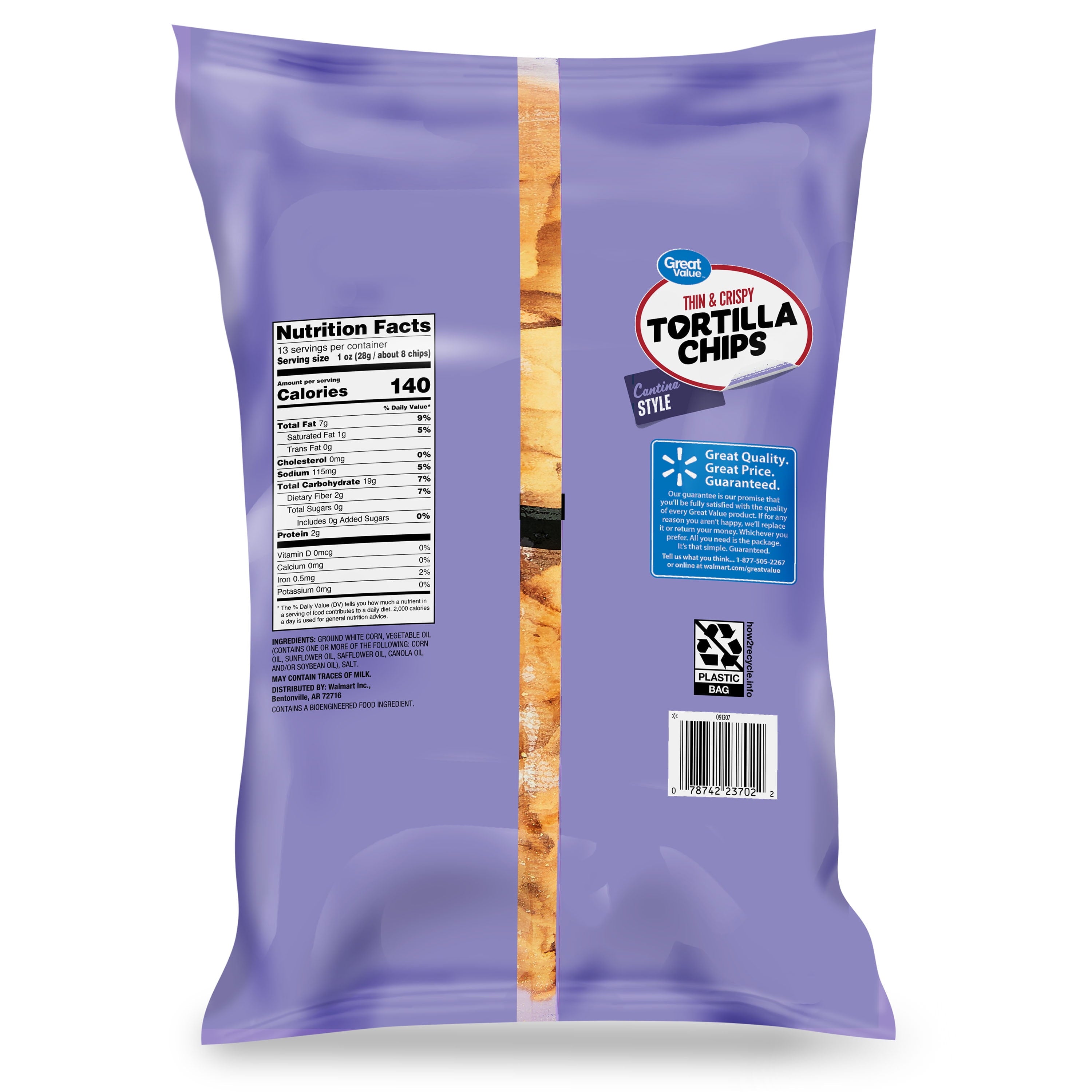 Thin And Crispy Cantina Style Tortilla Chips 13 Oz Great Value