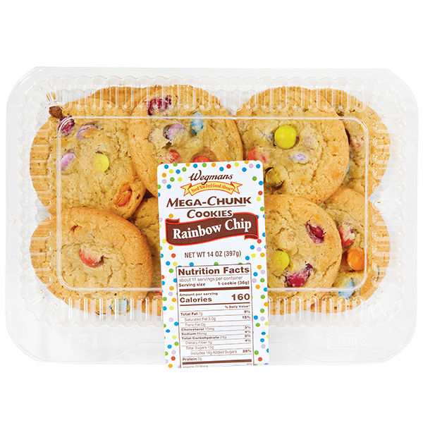 Wegmans Mega-Chunk Rainbow Chip Cookies 12 Oz