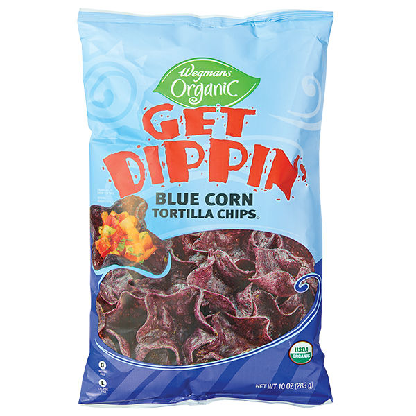 Wegmans Organic Get Dippin' Blue Corn Tortilla Chips 10 Oz